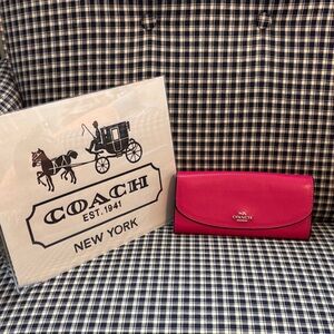Coach pop slim envelope wallet with removable floral zip pouch